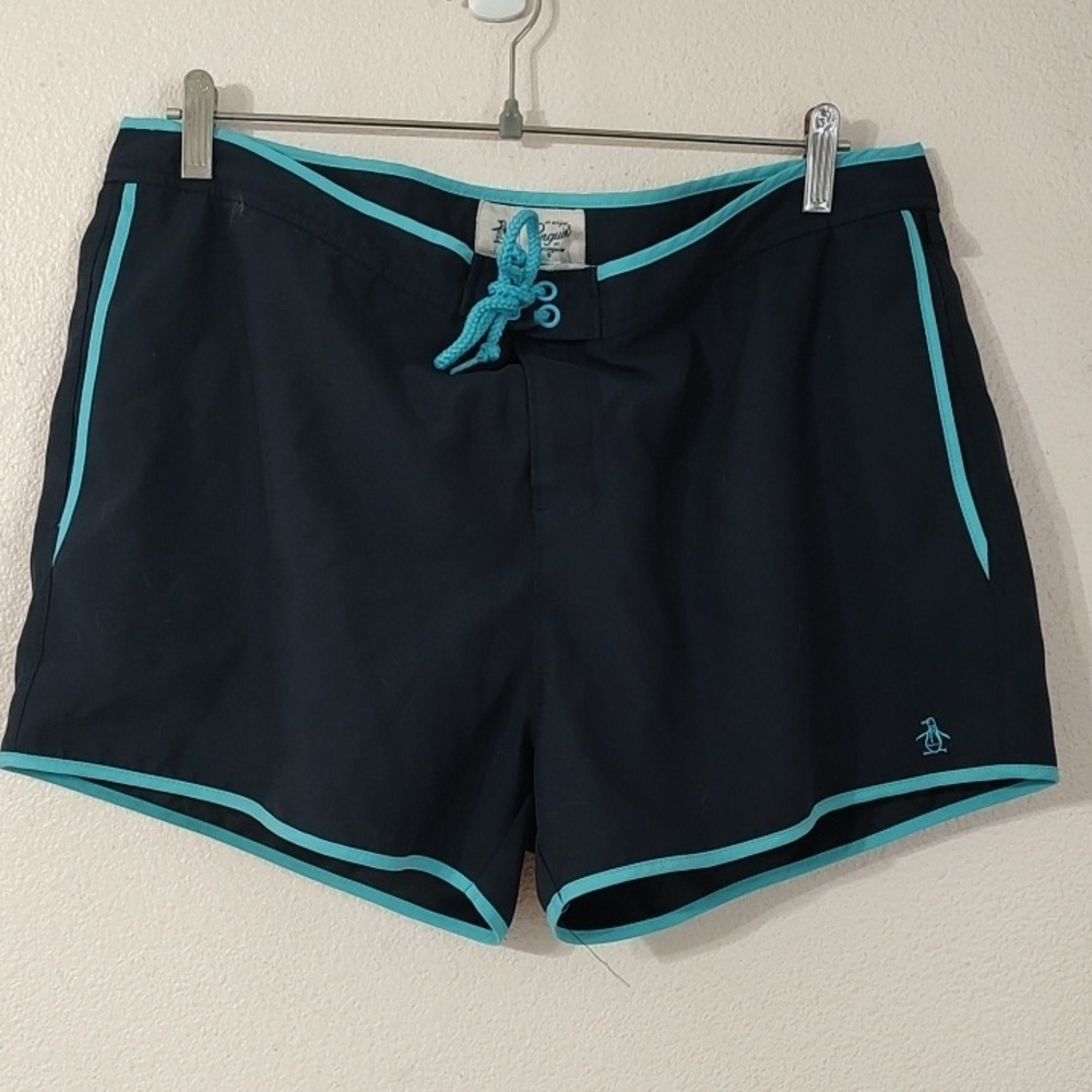 Original Penguin Black And Teal Board Shorts Size 36